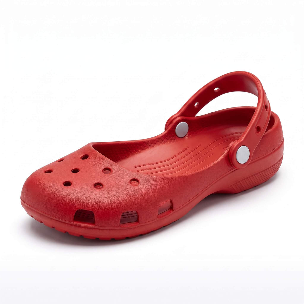 Sisfield comfortable knit ballet flats in vibrant red foam resin with cushioned footbed