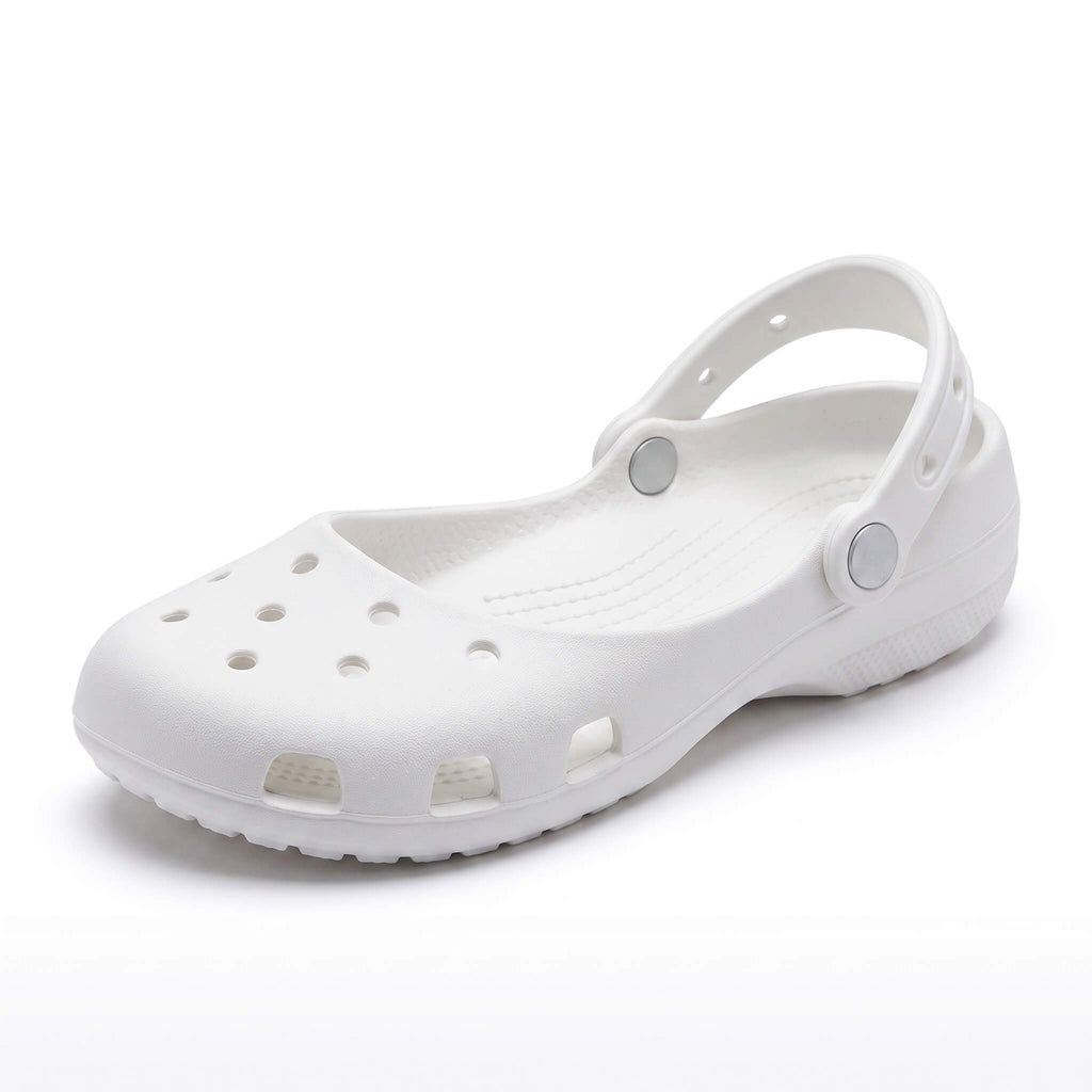 Sisfield comfortable knit ballet flats in solid white lightweight breathable foam construction