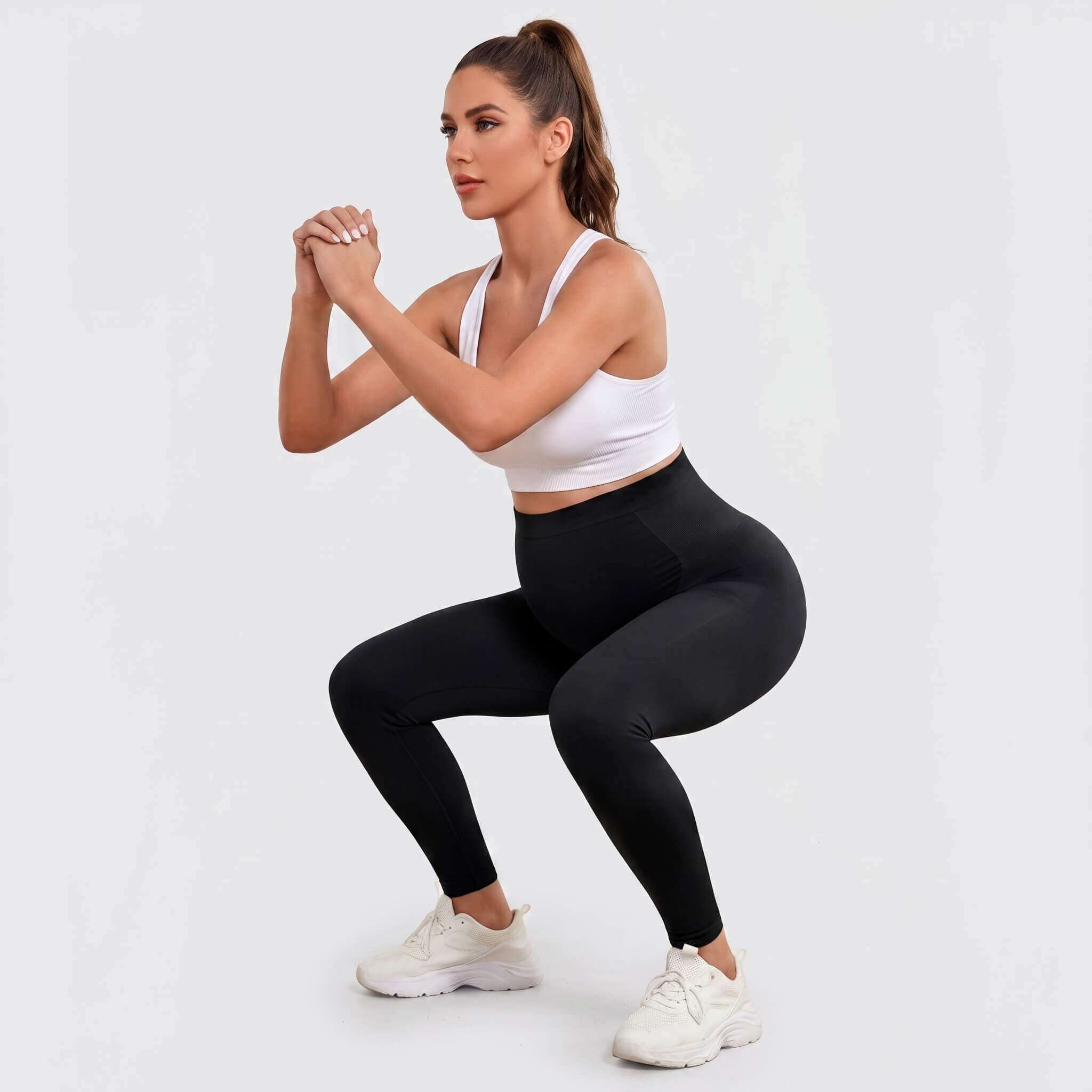 high waist maternity leggings for second and third trimester